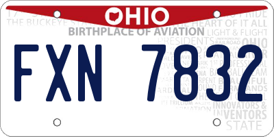 OH license plate FXN7832
