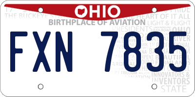 OH license plate FXN7835