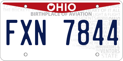 OH license plate FXN7844