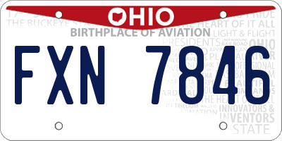 OH license plate FXN7846