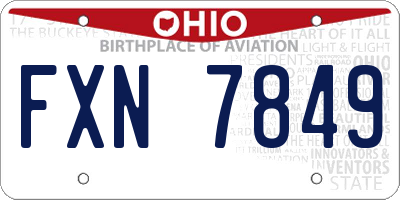 OH license plate FXN7849
