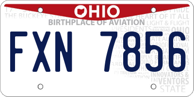 OH license plate FXN7856