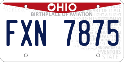 OH license plate FXN7875