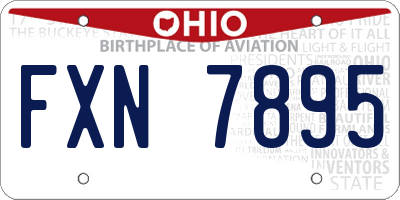 OH license plate FXN7895
