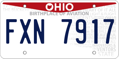 OH license plate FXN7917
