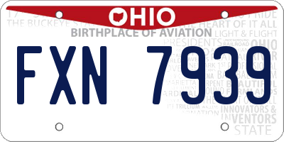OH license plate FXN7939