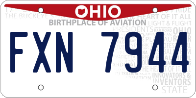 OH license plate FXN7944