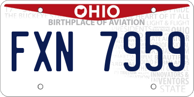 OH license plate FXN7959