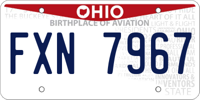 OH license plate FXN7967