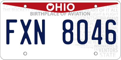 OH license plate FXN8046