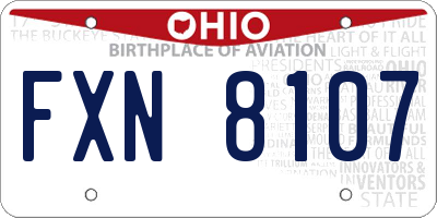 OH license plate FXN8107