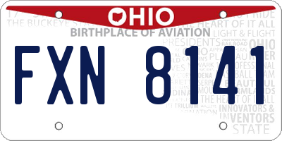 OH license plate FXN8141