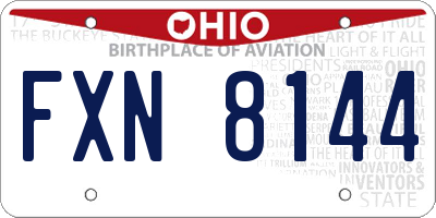 OH license plate FXN8144