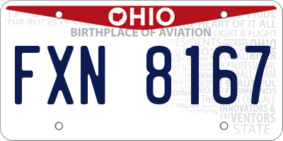 OH license plate FXN8167