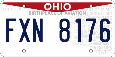 OH license plate FXN8176