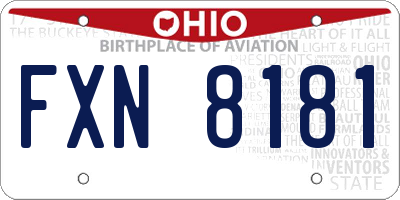 OH license plate FXN8181