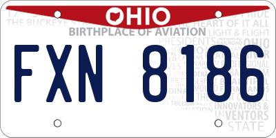 OH license plate FXN8186