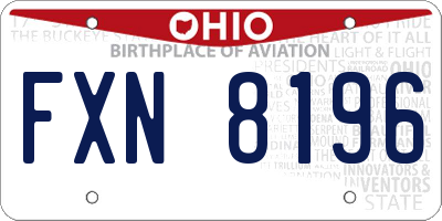 OH license plate FXN8196
