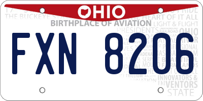 OH license plate FXN8206