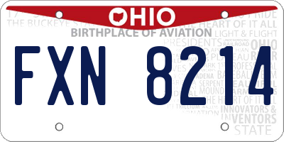 OH license plate FXN8214