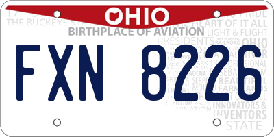 OH license plate FXN8226