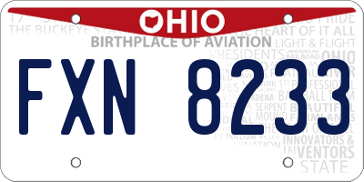 OH license plate FXN8233