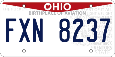 OH license plate FXN8237