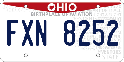 OH license plate FXN8252