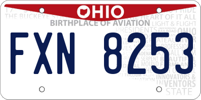 OH license plate FXN8253