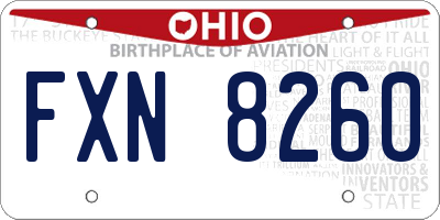 OH license plate FXN8260