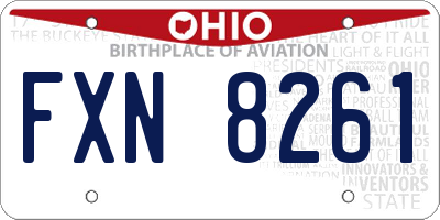 OH license plate FXN8261