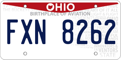 OH license plate FXN8262
