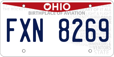 OH license plate FXN8269