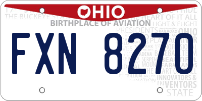 OH license plate FXN8270