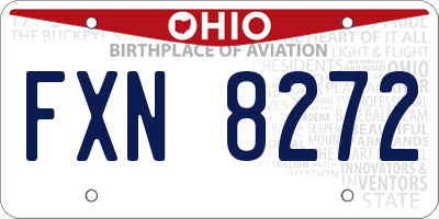 OH license plate FXN8272