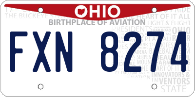 OH license plate FXN8274
