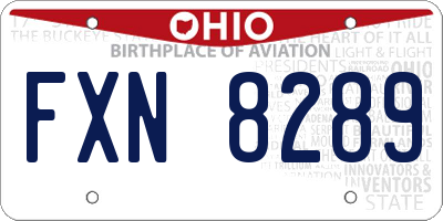 OH license plate FXN8289
