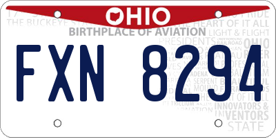 OH license plate FXN8294