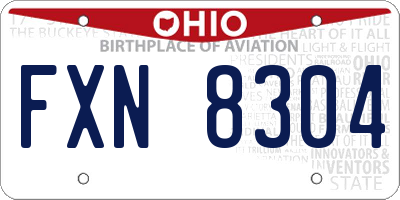 OH license plate FXN8304