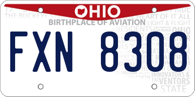 OH license plate FXN8308