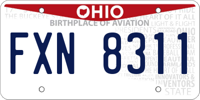 OH license plate FXN8311