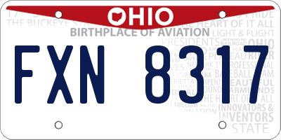 OH license plate FXN8317