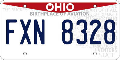 OH license plate FXN8328