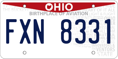 OH license plate FXN8331