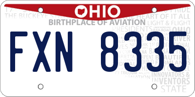 OH license plate FXN8335