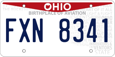 OH license plate FXN8341