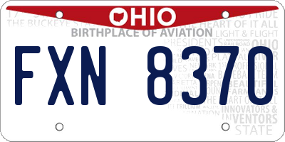 OH license plate FXN8370