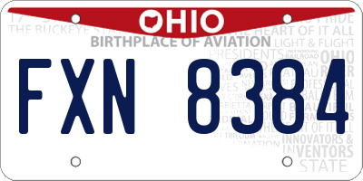 OH license plate FXN8384