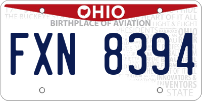OH license plate FXN8394