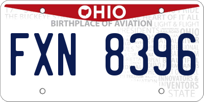 OH license plate FXN8396